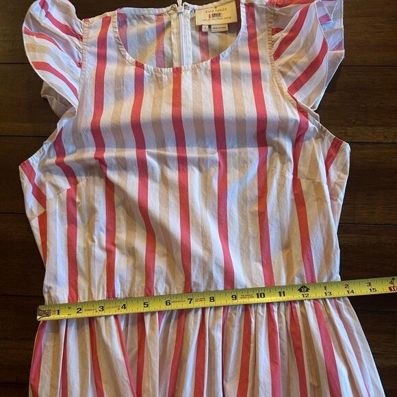 Kate Spade Pink Peach Sherbert Midi Dress Striped Tiered MSRP 328.00 - Picture 15 of 15